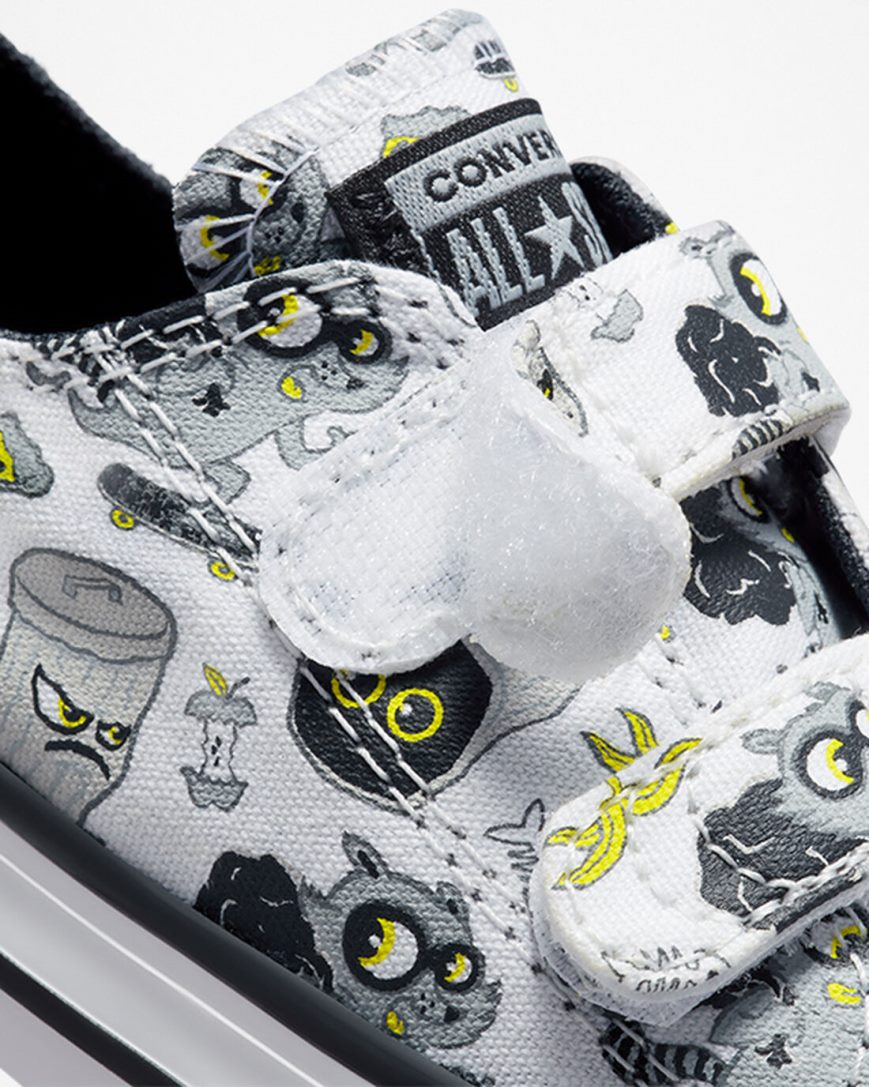 Zapatillas Bajas Converse Chuck Taylor All Star Easy-On Raccoons Niña Blancas Negras Gris | PE PL24E7